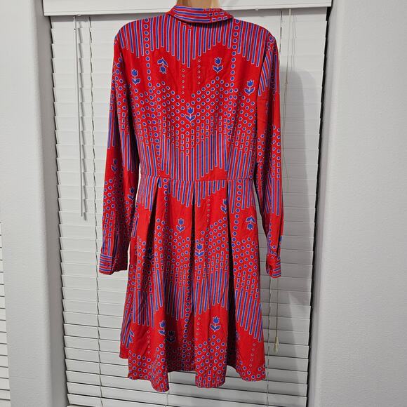 Modcloth Women's Red Pleasant Confidence Tie-Neck Dress Size 8 - Picture 4 of 10